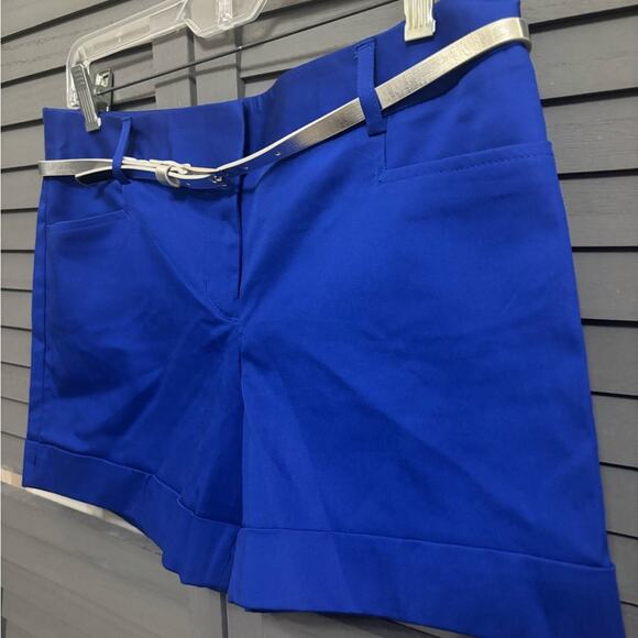 NWT Express Cobalt Blue Women's Shorts with Silver Belt Size 4 - Picture 6 of 7